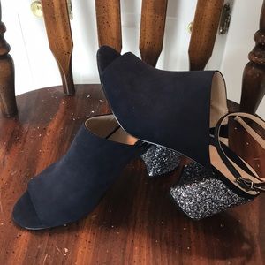 Nine West ankle strap with sparkle heel size 10